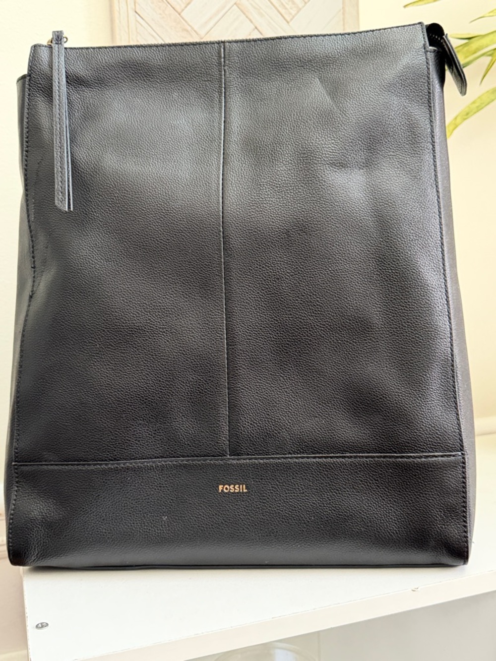 NWT Fossil Elina Black Pebbled Leather Backpack